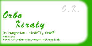 orbo kiraly business card